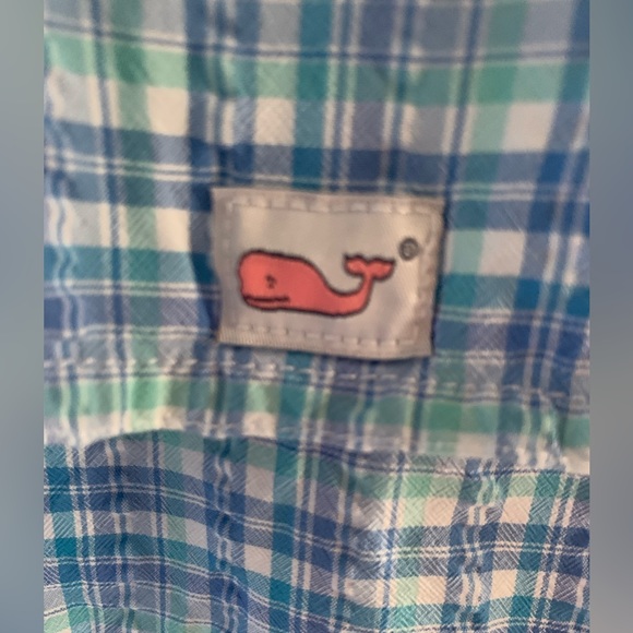 Large Vineyard Vines , blue and green striped , Button down shirt - Picture 5 of 5